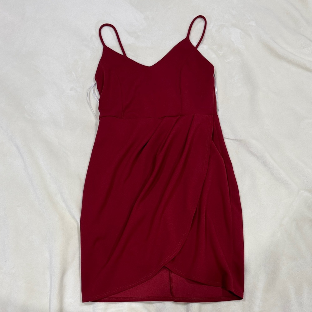 Lulu's Burgundy Spaghetti Strap Mini Dress